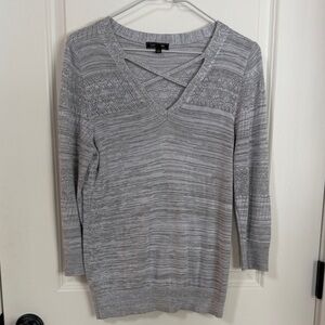 Gray V-Neck Sweater